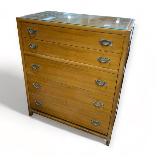 Walnut Tung Si Dresser with Mirror by Hickory Furniture Mid Century Modern