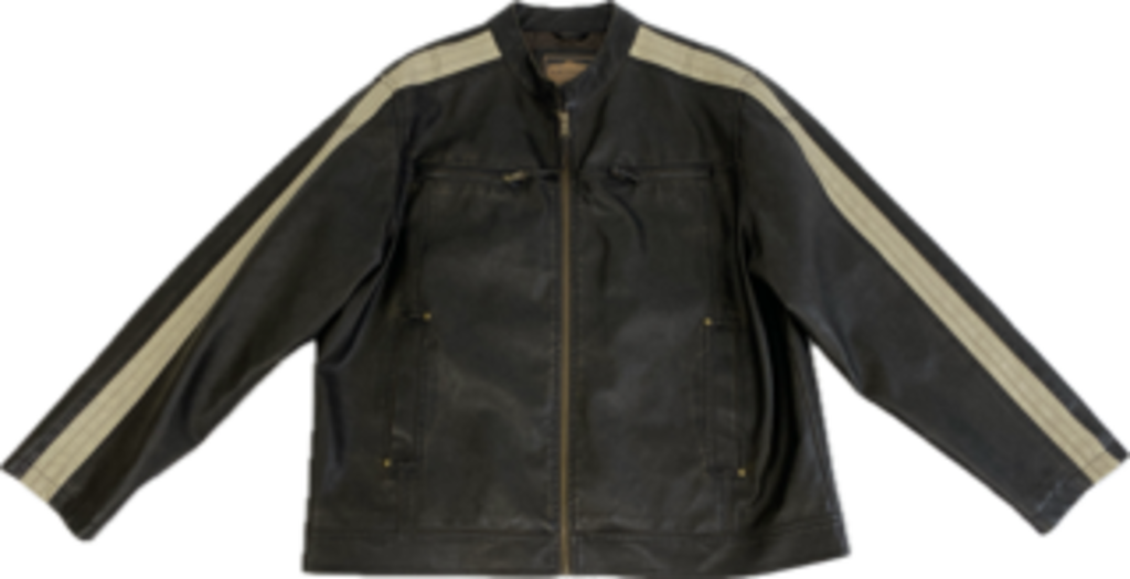 Mens XXL Arizona Jean Co. Faux Leather Motorcycle Jacket Brown/Beige /roh