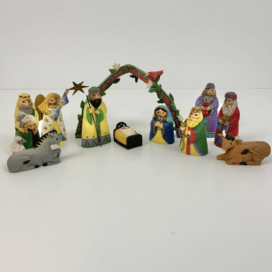 Vintage Midwest Of Cannon Falls 11 Piece Nativity /cb